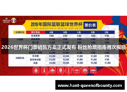 2026世界杯门票销售方案正式发布 粉丝抢票指南首次揭晓